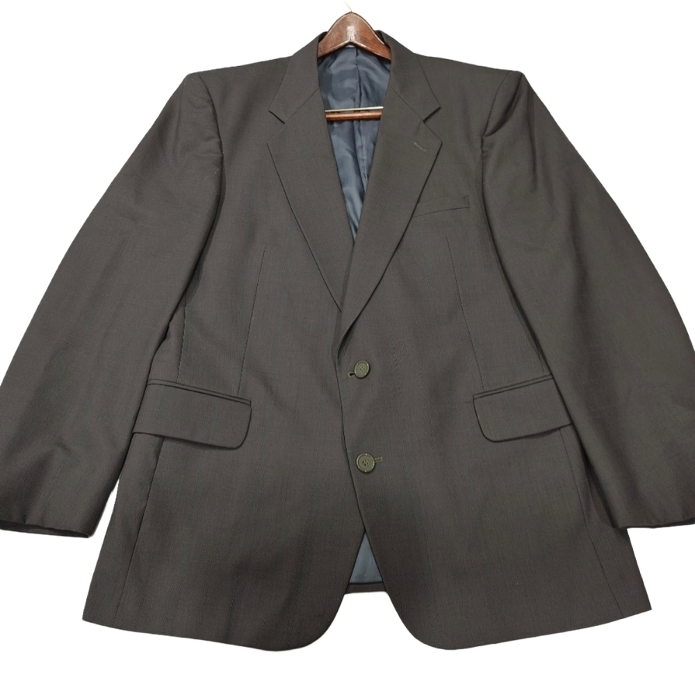 Vintage Foreman And Clark Wool Men's Brown Stripe Blazer Jacket
